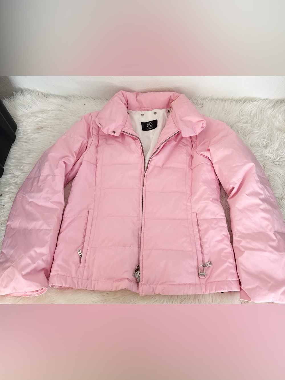 Bogner Light Pink Quilted Ski Jacket